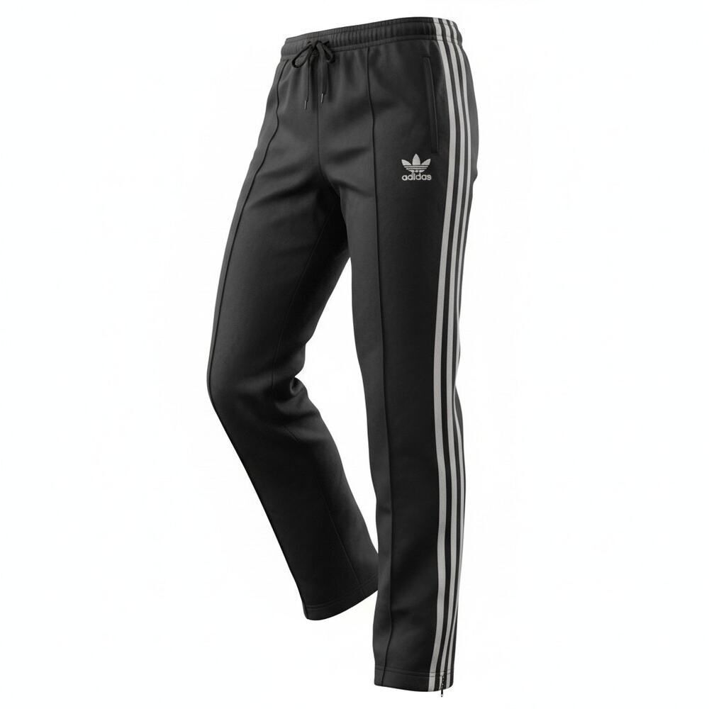 Adidas Women's Black Polyester Jogging Pants w/White Stripes - Siz:e XS